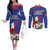 Custom Cuba Independence Day 1868 Couples Matching Off The Shoulder Long Sleeve Dress and Long Sleeve Button Shirt Tocororo With White Mariposa