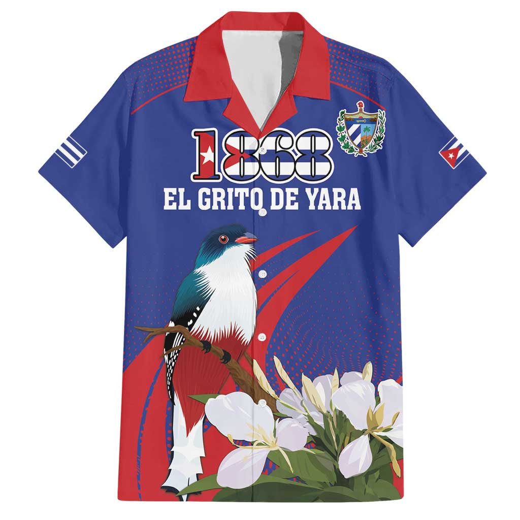 Custom Cuba Independence Day 1868 Hawaiian Shirt Tocororo With White Mariposa - Wonder Print Shop