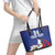 Custom Cuba Independence Day 1868 Leather Tote Bag Tocororo With White Mariposa - Wonder Print Shop