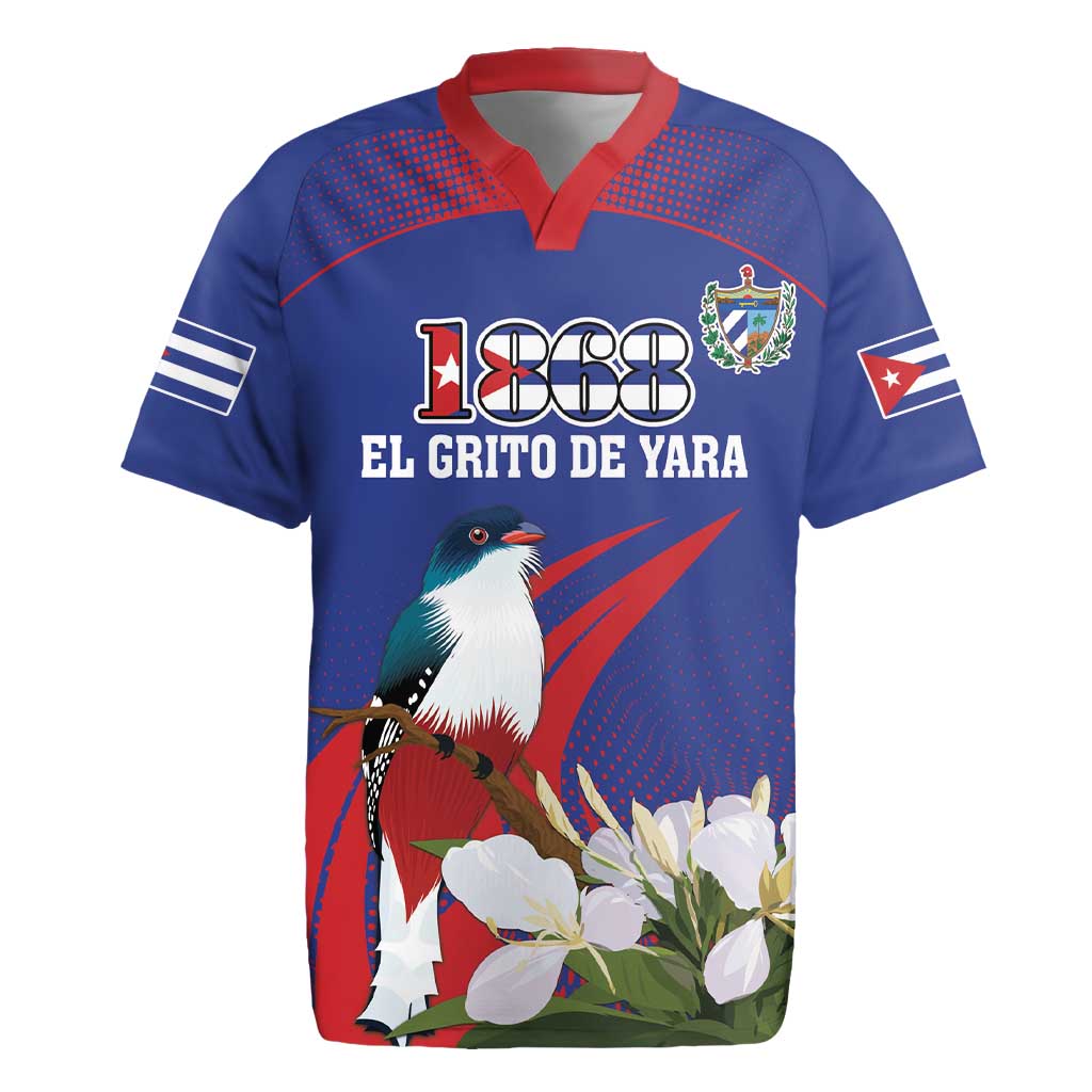 Custom Cuba Independence Day 1868 Rugby Jersey Tocororo With White Mariposa - Wonder Print Shop