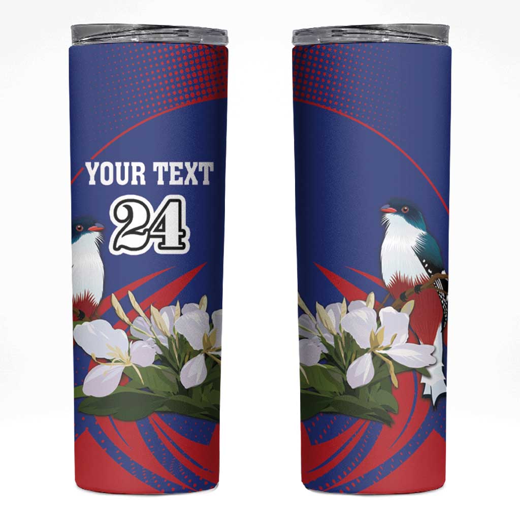 Custom Cuba Independence Day 1868 Skinny Tumbler Tocororo With White Mariposa - Wonder Print Shop