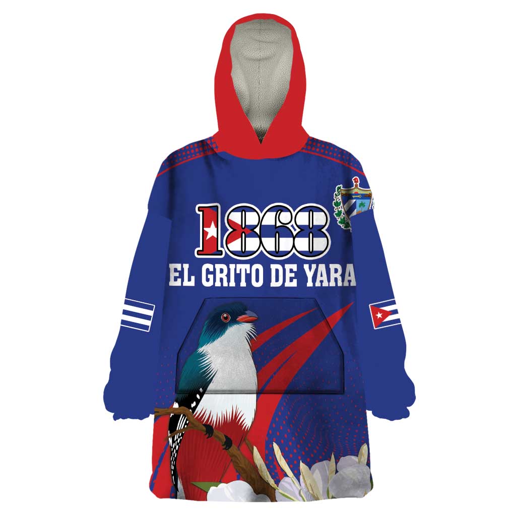 Custom Cuba Independence Day 1868 Wearable Blanket Hoodie Tocororo With White Mariposa - Wonder Print Shop