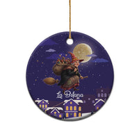 Italy Christmas Ceramic Ornament La Befana Flying Over Winter Night - Wonder Print Shop