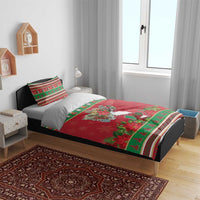 Italy Christmas Bedding Set Italian Map Poinsettia - Wonder Print Shop