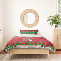Italy Christmas Bedding Set Italian Map Poinsettia - Wonder Print Shop