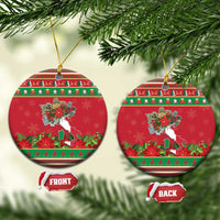 Italy Christmas Ceramic Ornament Italian Map Poinsettia - Wonder Print Shop