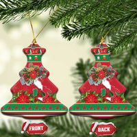 Italy Christmas Ceramic Ornament Italian Map Poinsettia - Wonder Print Shop