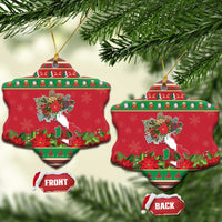 Italy Christmas Ceramic Ornament Italian Map Poinsettia - Wonder Print Shop