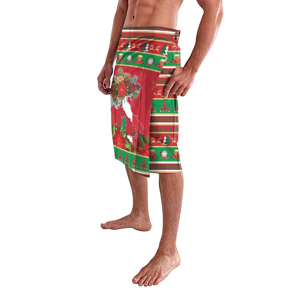 Italy Christmas Lavalava Italian Map Poinsettia - Wonder Print Shop