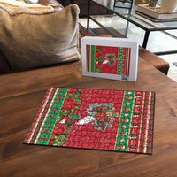 Italy Christmas Puzzle Italian Map Poinsettia - Wonder Print Shop