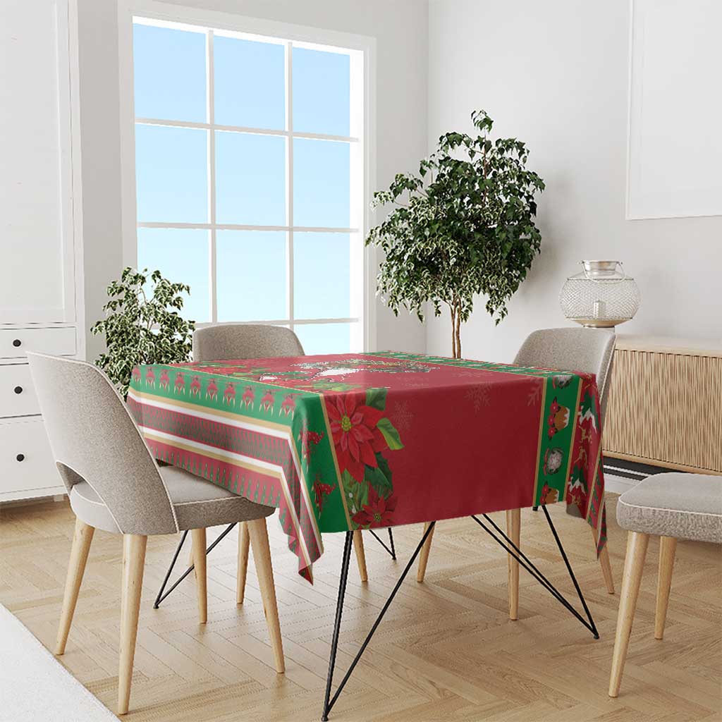 Italy Christmas Tablecloth Italian Map Poinsettia - Wonder Print Shop