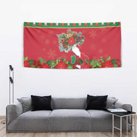 Italy Christmas Tapestry Italian Map Poinsettia - Wonder Print Shop