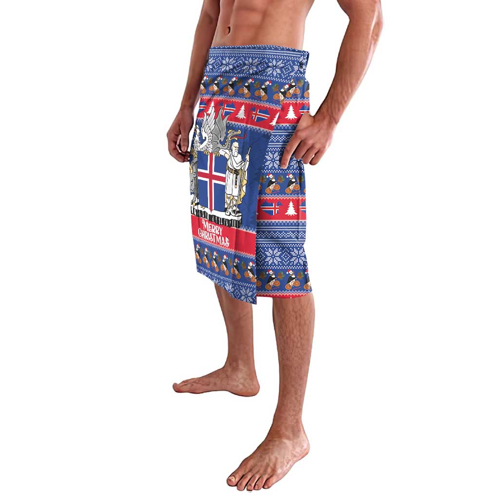 Iceland Christmas Lavalava Coat Of Arms Christmas Pattern - Wonder Print Shop