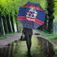 Iceland Christmas Umbrella Coat Of Arms Christmas Pattern - Wonder Print Shop