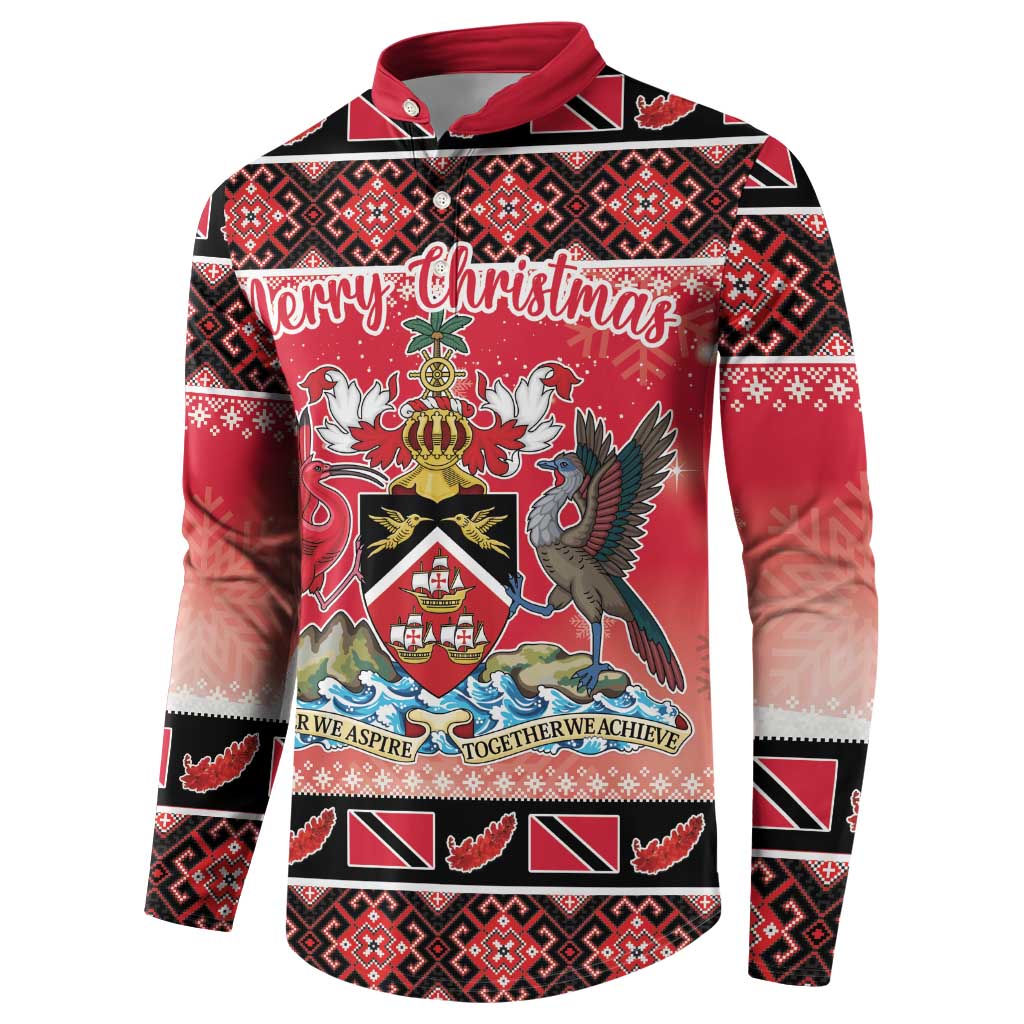 Red Christmas button sweatshirt, Merry Christmas front crest design, long sleeves