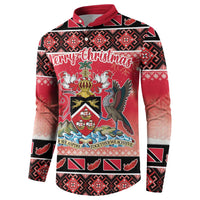 Red Christmas button sweatshirt, Merry Christmas front crest design, long sleeves