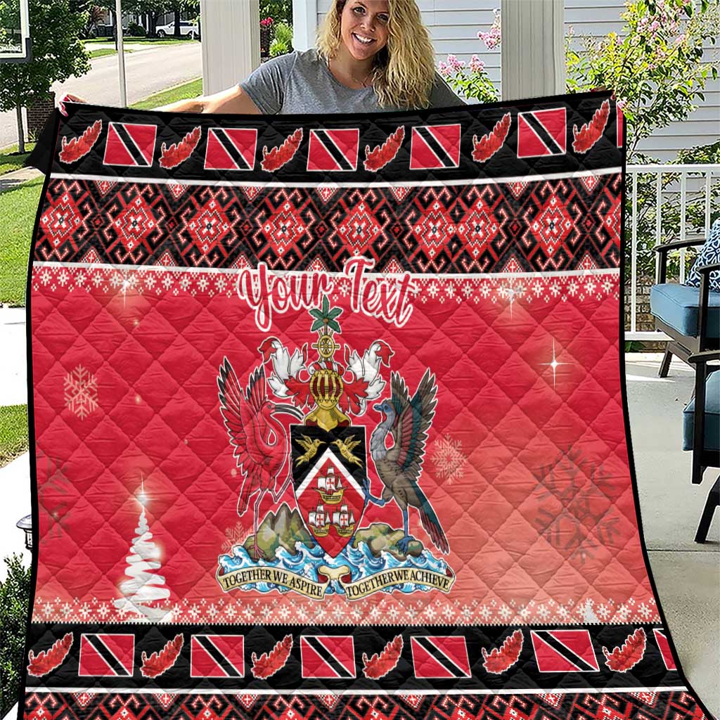 Personalized Trinidad and Tobago Christmas Quilt Coat Of Arms Seamless Pattern - Wonder Print Shop