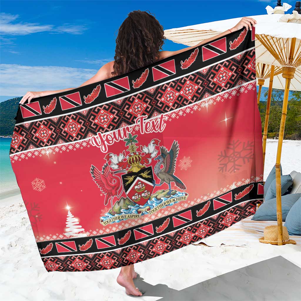 Personalized Trinidad and Tobago Christmas Sarong Coat Of Arms Seamless Pattern