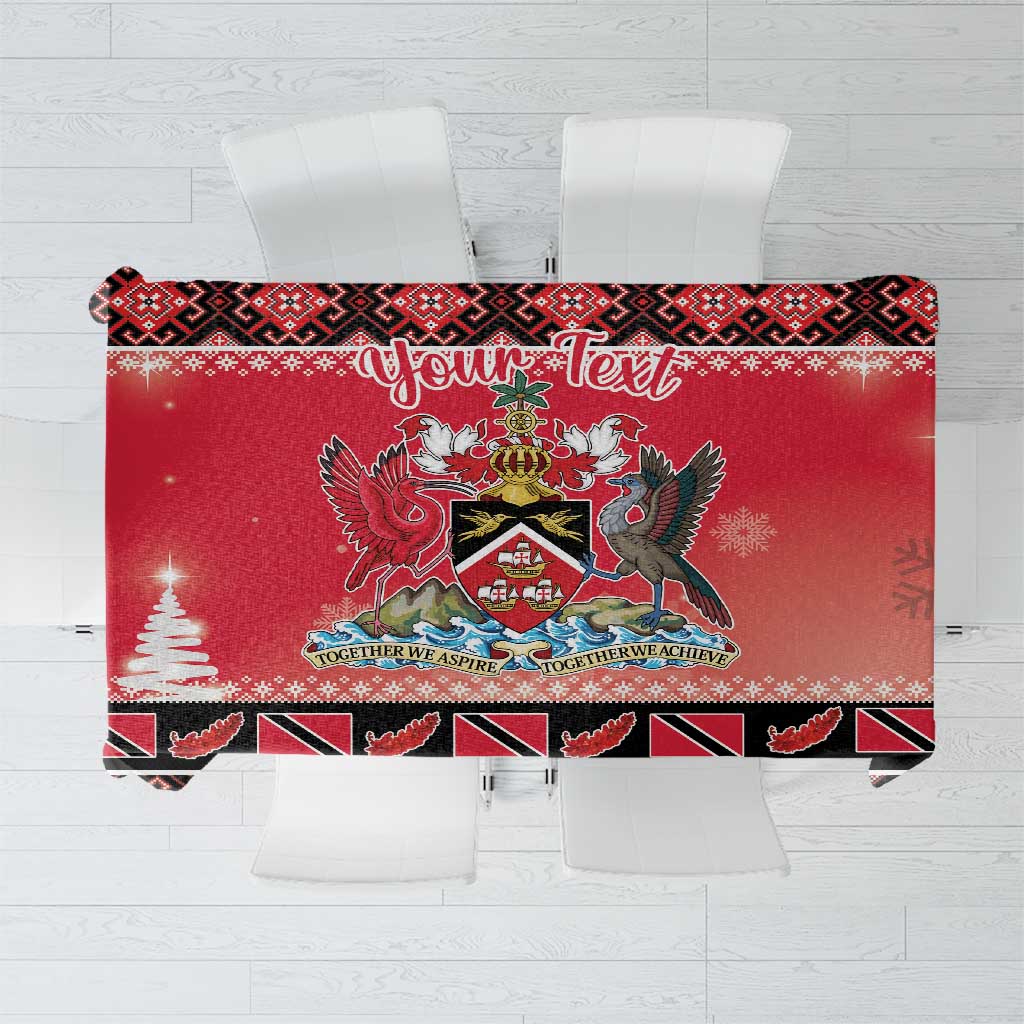 Personalized Trinidad and Tobago Christmas Tablecloth Coat Of Arms Seamless Pattern - Wonder Print Shop