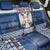 Personalized Serbia Christmas Back Car Seat Cover Coat Of Arms - Blue Version - Wonder Print Shop