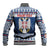 Personalized Serbia Christmas Baseball Jacket Coat Of Arms - Blue Version - Wonder Print Shop