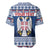 Personalized Serbia Christmas Baseball Jersey Coat Of Arms - Blue Version - Wonder Print Shop