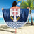 Personalized Serbia Christmas Beach Blanket Coat Of Arms - Blue Version - Wonder Print Shop