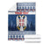 Personalized Serbia Christmas Blanket Coat Of Arms - Blue Version