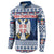 Personalized Serbia Christmas Button Sweatshirt Coat Of Arms - Blue Version - Wonder Print Shop