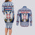 Personalized Serbia Christmas Couples Matching Long Sleeve Bodycon Dress and Long Sleeve Button Shirt Coat Of Arms - Blue Version - Wonder Print Shop