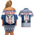 Personalized Serbia Christmas Couples Matching Off Shoulder Short Dress and Hawaiian Shirt Coat Of Arms - Blue Version - Wonder Print Shop