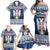 Personalized Serbia Christmas Family Matching Off Shoulder Maxi Dress and Hawaiian Shirt Coat Of Arms - Blue Version - Wonder Print Shop