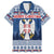 Personalized Serbia Christmas Family Matching Puletasi and Hawaiian Shirt Coat Of Arms - Blue Version - Wonder Print Shop