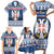 Personalized Serbia Christmas Family Matching Short Sleeve Bodycon Dress and Hawaiian Shirt Coat Of Arms - Blue Version - Wonder Print Shop