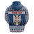 Personalized Serbia Christmas Hoodie Coat Of Arms - Blue Version - Wonder Print Shop