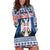 Personalized Serbia Christmas Hoodie Dress Coat Of Arms - Blue Version - Wonder Print Shop