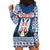 Personalized Serbia Christmas Hoodie Dress Coat Of Arms - Blue Version - Wonder Print Shop