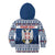 Personalized Serbia Christmas Kid Hoodie Coat Of Arms - Blue Version - Wonder Print Shop