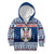 Personalized Serbia Christmas Kid Hoodie Coat Of Arms - Blue Version - Wonder Print Shop