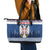 Personalized Serbia Christmas Leather Tote Bag Coat Of Arms - Blue Version - Wonder Print Shop