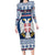 Personalized Serbia Christmas Long Sleeve Bodycon Dress Coat Of Arms - Blue Version - Wonder Print Shop