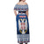 Personalized Serbia Christmas Off Shoulder Maxi Dress Coat Of Arms - Blue Version - Wonder Print Shop