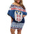 Personalized Serbia Christmas Off Shoulder Short Dress Coat Of Arms - Blue Version - Wonder Print Shop