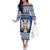 Personalized Serbia Christmas Off The Shoulder Long Sleeve Dress Coat Of Arms - Blue Version - Wonder Print Shop