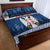 Personalized Serbia Christmas Quilt Bed Set Coat Of Arms - Blue Version - Wonder Print Shop