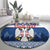 Personalized Serbia Christmas Round Carpet Coat Of Arms - Blue Version