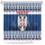 Personalized Serbia Christmas Shower Curtain Coat Of Arms - Blue Version