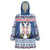 Personalized Serbia Christmas Wearable Blanket Hoodie Coat Of Arms - Blue Version - Wonder Print Shop