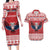 Personalized Serbia Christmas Couples Matching Long Sleeve Bodycon Dress and Hawaiian Shirt Double-Headed Eagle - Red Version - Wonder Print Shop