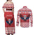 Personalized Serbia Christmas Couples Matching Off Shoulder Maxi Dress and Long Sleeve Button Shirt Double-Headed Eagle - Red Version - Wonder Print Shop